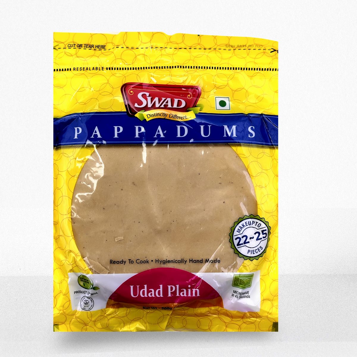 SWAD PAPPADUMS UDAD PLAIN 200G | Medusa Store